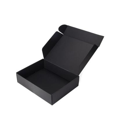 China Recyclable Custom Colored Logo Printed Packaging Black Cardboard Small Flat Mailer Box for sale