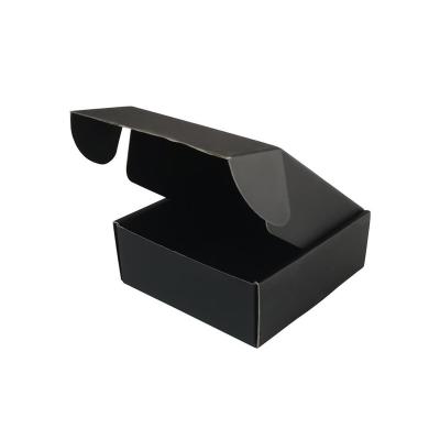 China Recyclable Logo Black Corrugated Cardboard Paper Custom Jewelry Packaging Shipping Box for sale