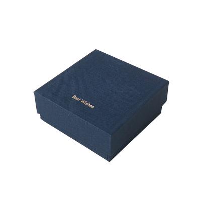 China Custom Recyclable Matt Blue Gift Box Kraft Box Logo Colorful Printed Packaging Paper Cardboard With Lid And Base For Jewelry Box for sale