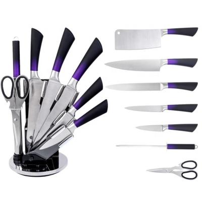 China Stocked 8 Piece Knife Set Amazon Hot Kitchen Forged Knife Set With Sharpener for sale