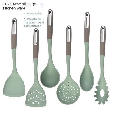 China New Silicone Viable Two-Tone Shovel Non-Stick Hot Pan Dedicated Spatula Home Spatula Non-Stick Kitchenware Set for sale