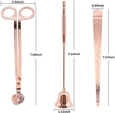 China Universal Rose Gold Candle Wick Trimmer Dipper Sniffer with Tray Candle Wick Accessories Set for sale