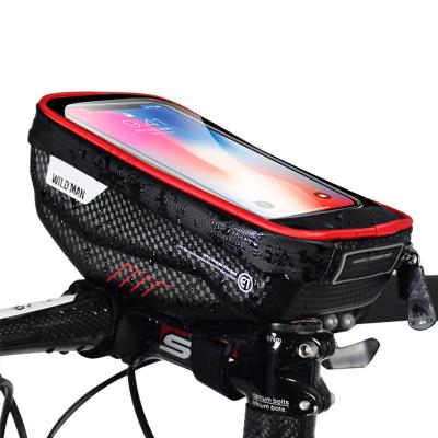 China PU+EVA WILDMAN MTB Bike Handlebar Bag Phone Case Touch Screen Bicycle Rainproof Bag Easy Disassemble for sale