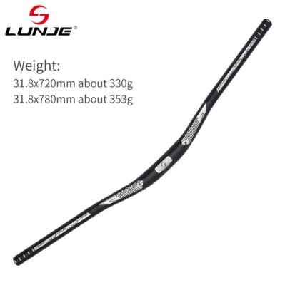 China LUNJE Mountain Bikes Mountain Bikes 620mm-800mm Alloy Handlebars 620mm-800mm Sloped Handlebar Bicycle Aluminum Parts for sale