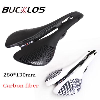 China BUCKLOS Men's Comfortable Bicycle Saddle Carbon Racing Seat Cavity MTB Road Bike Ultralight Breathable Cushion For Men Cycling Parts for sale