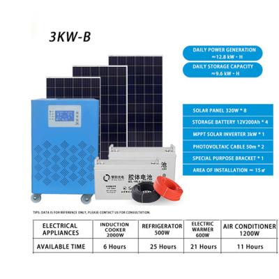 China Home Hot Sale Commercial Use Off Grid Battery Storage Solar Power System For Home Project 3KW 5KW 10KW for sale