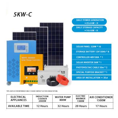 China Home Wholesale Customized High Performance 10KW Off Grid Mini Solar Energy System for sale