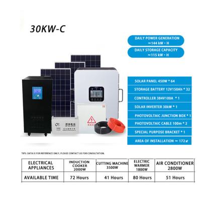 China Factory wholesale price home portable multifunctional 30KW solar power system for sale