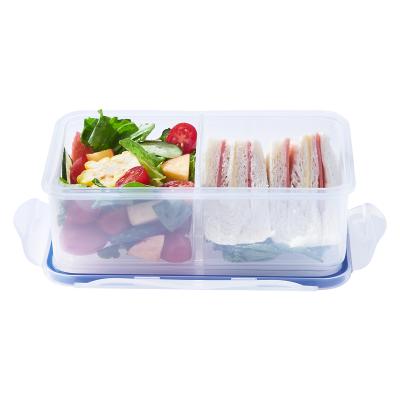 China Freshness Preservation 2 Compartments Divide Plastic Container Foods Into 4 Divisions 1150ML for sale