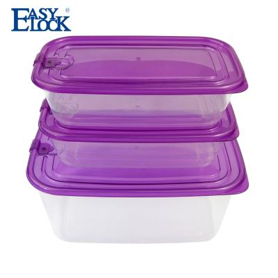 China Stackable plastic container set [2600ml 87.92oz 10.4cup] recyclable food storage cans and bins for sale