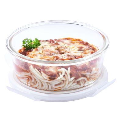 China 32oz Oven And Microwave Safe Food Containers Microwavable Salad Round Glass Bowl for sale