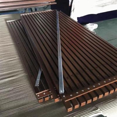 China Metal Base Track Design Systems Aluminum Wood Color Easily Assembled Pedestrian Gate For Villa for sale