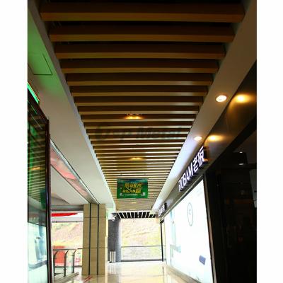 China Decorative Ceiling Panel Artistic Aluminum Metal Pipe Square Color Wooden Ceilings Partition Ceiling Beams for sale