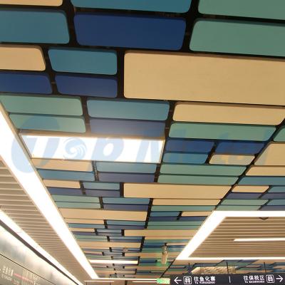 China Artistic Ceilings Banks / Design Square Aluminum Brick Shaped Ceiling Tiles Hotel / Office / Lobby Ceiling for sale