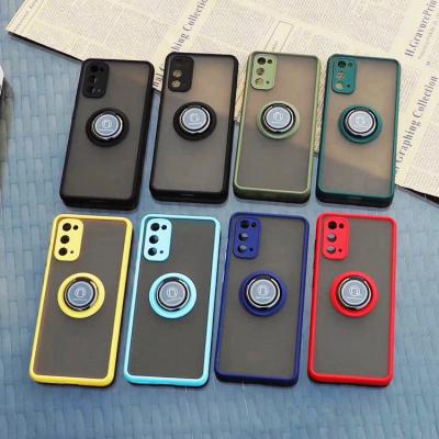 China Hybrid TPU Phone Case Shockproof Translucent Matte Ring Hard Back for sale