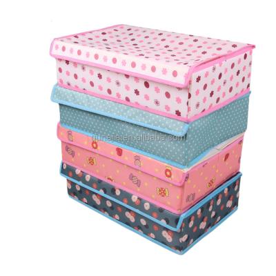 China Traditional Custom Underwear Bulk Container Bag Home Clothing Drawer Dividers With Lid Foldable Storage Box Organizer for sale