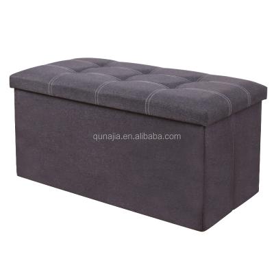 China Popular Factory Outlet Foldable Stool Folding Bed Folding Bench Storage Bed 30 Inch Canvas Storage Ottoman With Buttons for sale