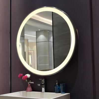 China Illuminated Custom Metal Framed LED Lighted Wall Mounted Mirror for sale