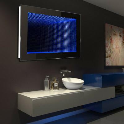 China Bathroom Interior Decoration LED 3d Bedroom Project Mirror Lighted Wall Mounted Mirror for sale