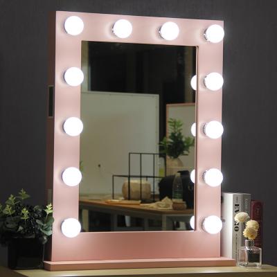 China LED Hollywood Lighted Desk Light Bulbs Lit Mirror With Speaker for sale