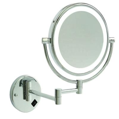 China Bathroom Wall Mounted Mirror Wall Mounted Double Side Folding Shaving Cosmetic Mirror for sale