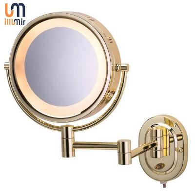 China 10x Metal Framed Lighted 20x 30x Magnifying LED Light Makeup Cosmetic Mirror for sale