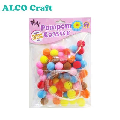 China DIY Kids Craft POMPOM ORNAMENTS Handmade Creation Kit Kids Craft DIY Craft Pompom Kit for sale