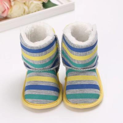 China Thermal Newborn Baby Boy Girls Shear Fur Knit Winter Snow Boots Warm Soft Unique Non-Slip Boots Prewalker For Infant Toddler for sale