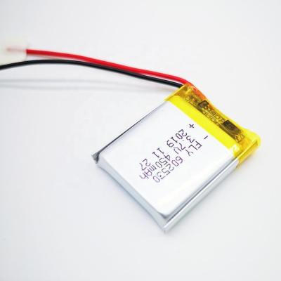 China Consumer Electronics 3.7V Lipo 602530 Li-polymer 450mAh Battery With KC for sale