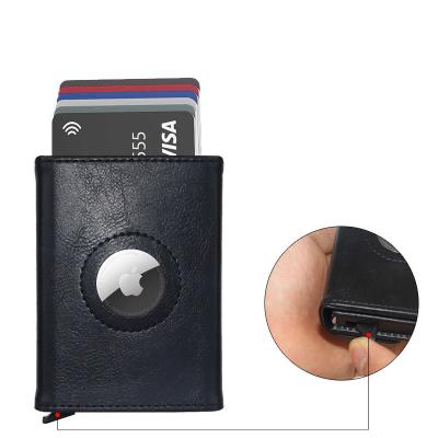 China New Waterproof RFID Airtag Card Holder Wallet Anti-degaussing Anti-theft Card Holder Aluminum Alloy Automatic Card Holder for sale