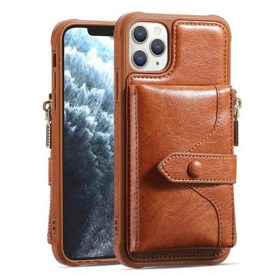 China 2021 Max Leather Case 11 Pro Phone 12 Pro Zipper Cell Phone Shockproof Leather Case 11 Pro Phone Zipper Stand Card Drop Proof Leather Cover for sale