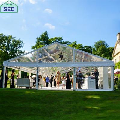 China 6061 Aluminum Alloy 2022 Big Herringbone Event Tent PVC Reinforced Clear Party Event Wedding Tents For 150 300 People for sale