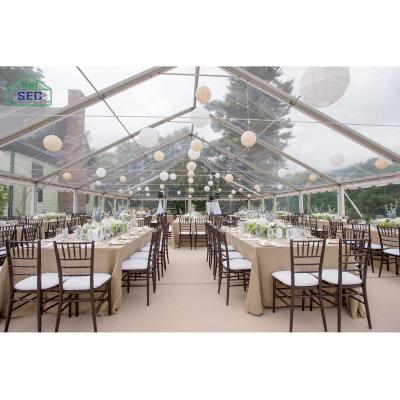 China Factory Sale 6061 Aluminum Alloy Transparent Outdoor Tent Reinforced Luxury Large Party Wedding Tents 400 People For Sale for sale