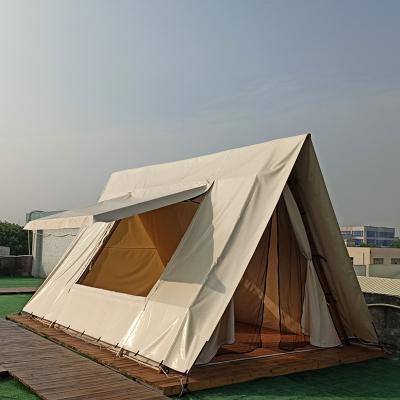 China Simple and Unique Outdoor Camping Vacation Family Site Glamping Design Oxford Cloth Frame Steel/Aluminum Alloy Wood/And Wood Waterproof Antiseptic 5M Canvas Bell Tent for sale