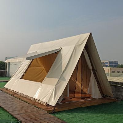 China Viewing Side Window Oxford Cloth Frame Camping Hotel Antiseptic Available Waterproof Outdoor Resort Steel/Aluminum Wood/Wooden Alloy 5M Glamping Bell Tent For Sale for sale