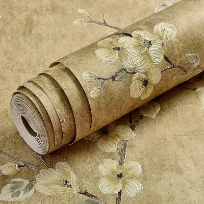 China Modern 3D Embossed Floral Wallpaper Rolls Wall Decor Home Non Woven Wallpapers For Bedroom Living Room Wedding Room for sale