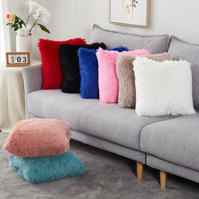 China Home Decor Fur 13color Plush Soft Cushion Blanket Home Decor Pillow Covers Sofa Cover Decorative Pillowcase Shaggy Fluffy Living Room Bedroom for sale