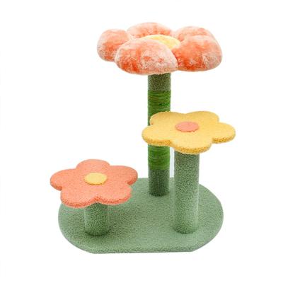 China Viable Colorful Mail Cat Tower Sun Flower from Cat Activity Tree Cat Scratch for sale