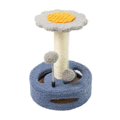 China Wholesale Small Wooden Cat Tree Tower Toy Ball Hanging Jumping Platform Sustainable Modern Spring Ball for sale