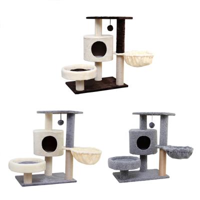 China Wholesale Custom Viable Cat Climbing Frame High Quality Wooden Cat Tree With Cat Scratching Post for sale