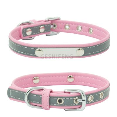 China Viable Odm Fast Delivery OEM Custom Adjustable Reflective Pet Collars With Tag for sale