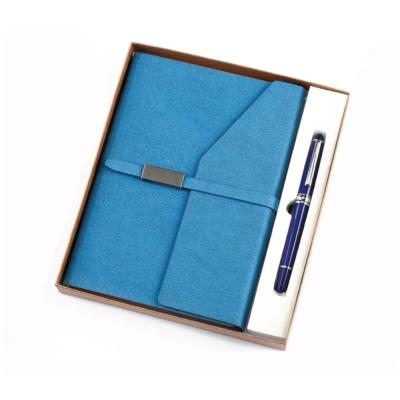 China Custom Logo PU Leather Notebook Hardcover Business With Pen Gift Set Box Packaging Luxury Planner for sale