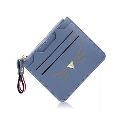 China Cute Christmas Gift Voucher Cat Shape PU Card Holder Fashion Style Preppy Simple Leather Card Wallet ID Card Holder for sale