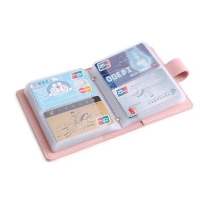 China Cute 60 Card Position ID Card Holder PU Fashion Promotion Gift Logo Small Pocket Custom Leather Credit Card Bag for sale