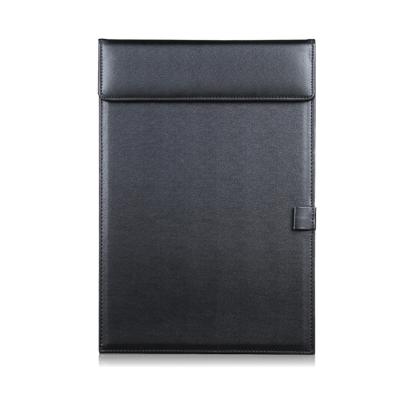 China Durable Luxury Durable Office Document Write Pad A4 Custom Logo Black PU Leather Folder Write Mat For Conference Folder for sale