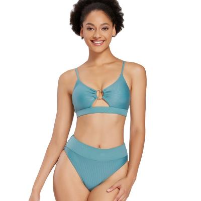 China New Breathable Solid Color Split Sexy Beach Female Body Bikini Body Swimsuit Dark Green Swimming Suit for sale