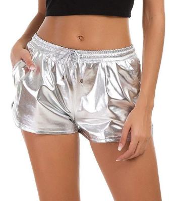 China Anti-Wrinkle Talaveya Flower Ladies Summer Hip Hop Sparkle Shorts Plus Size Casual Stretch Shorts Trim Reflective Shorts For Ladies for sale