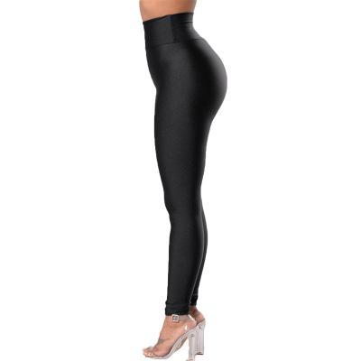 China Antibacterial High Tight LOGO Yoga Pants Custom Made Black Waist Gaiters For Women for sale