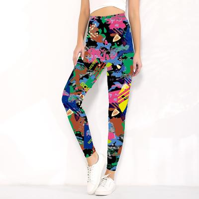 China Wholesale Antibacterial Printing Gaiters Sublimation High Waist Tight Pants Custom Made Yoga Pants for sale