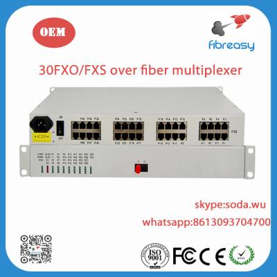 China PCM MUX of 30 lines telephone over fiber multiplexer , FXO/FXS over fiber for sale